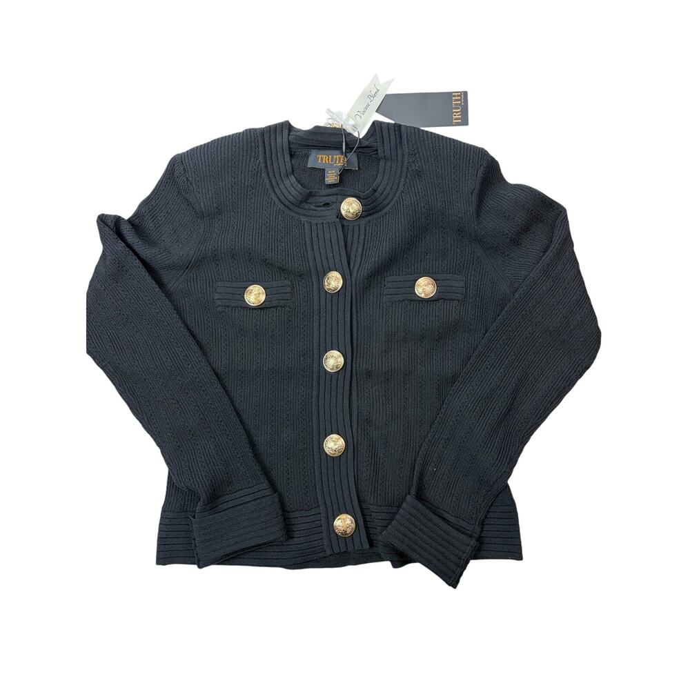 Medium Truth black button up cardigan sweater new Women’s old money look